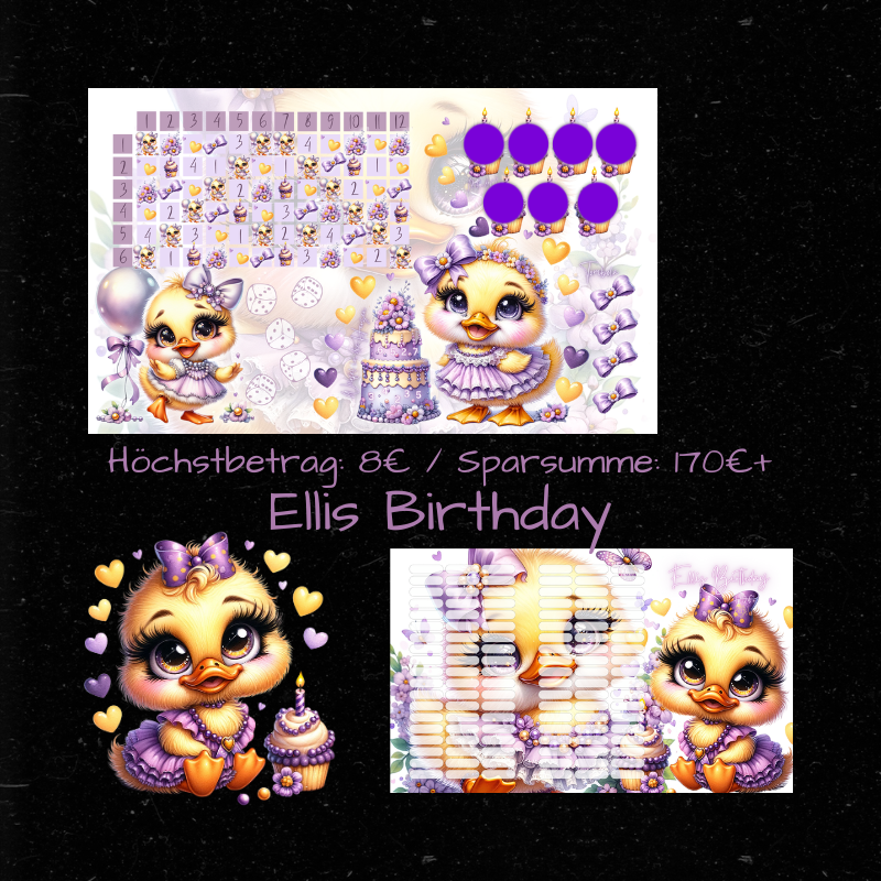 ELLIS BIRTHDAY / 3er Klappkarte / A6