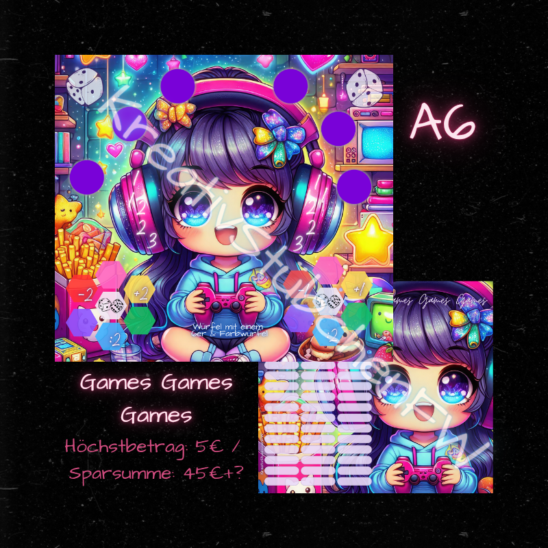 GAMES GAMES GAMES / Klappkarte / A6