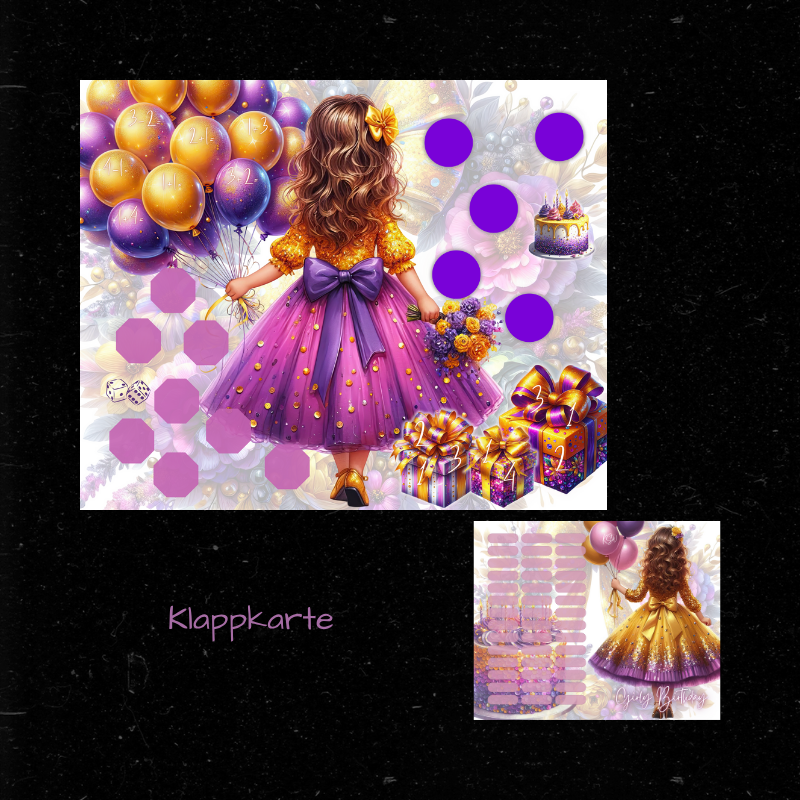 GIRLY BIRTHDAY / Rubbelchallenge mit Klappkarte / A7