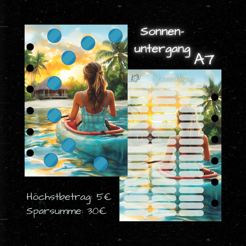SONNENUNTERGANG / Rubbelchallenge zum Abheften / A7