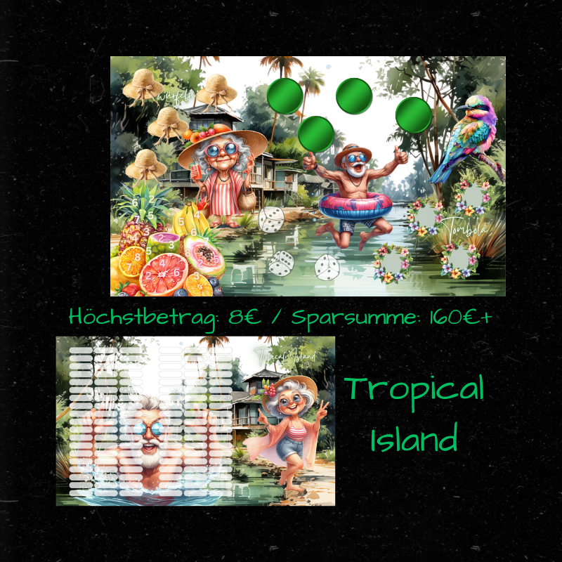 TROPICAL ISLAND / 3er Klappkarte / A6