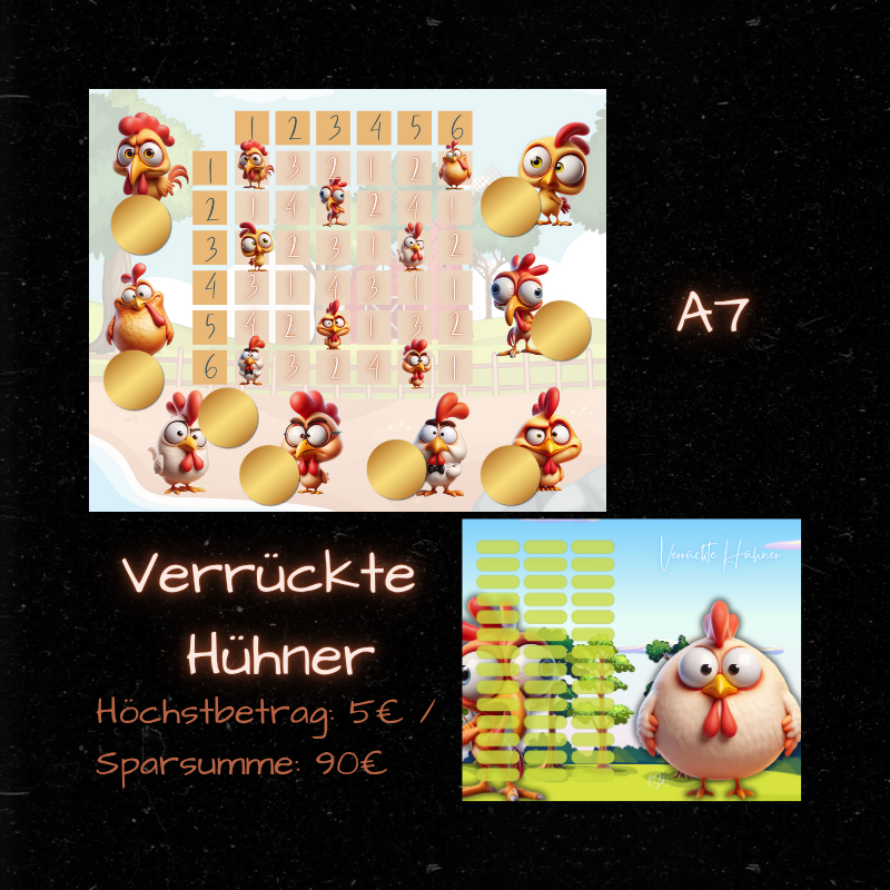 VERRÜCKTE HÜHNER / Klappkarte / A7