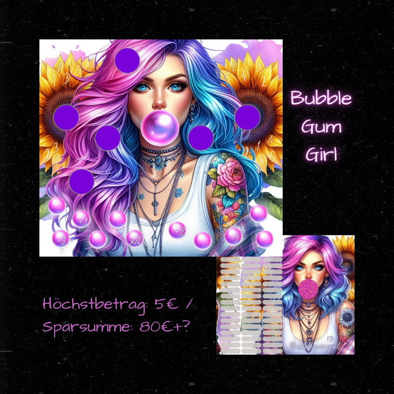 BUBBLEGUMGIRL / 2er Klappkarte / A6