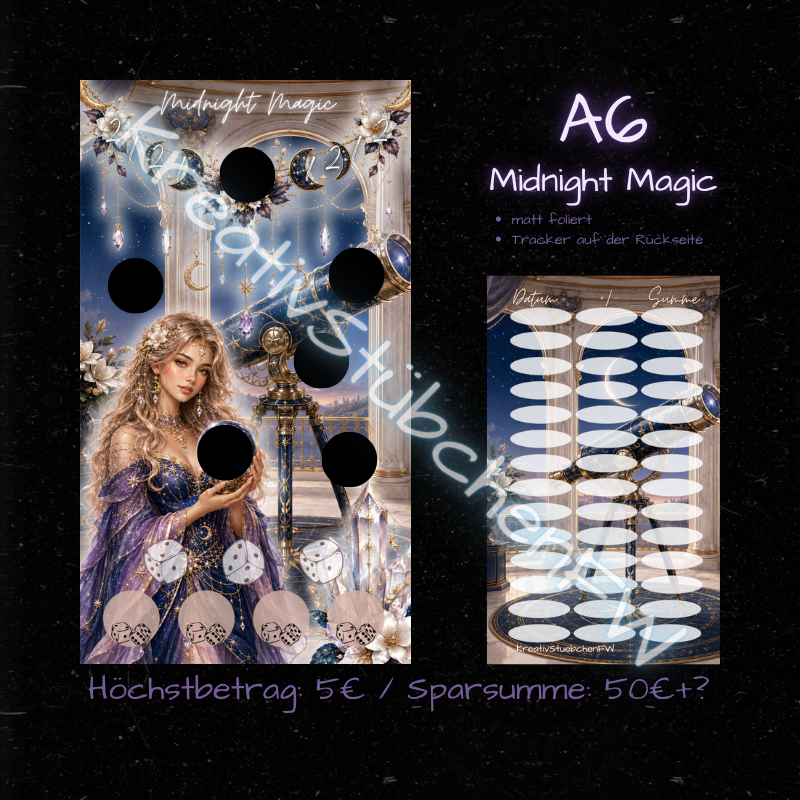 MIDNIGHT DREAM / Mixchallenge / A6 Binder / mattfoliert