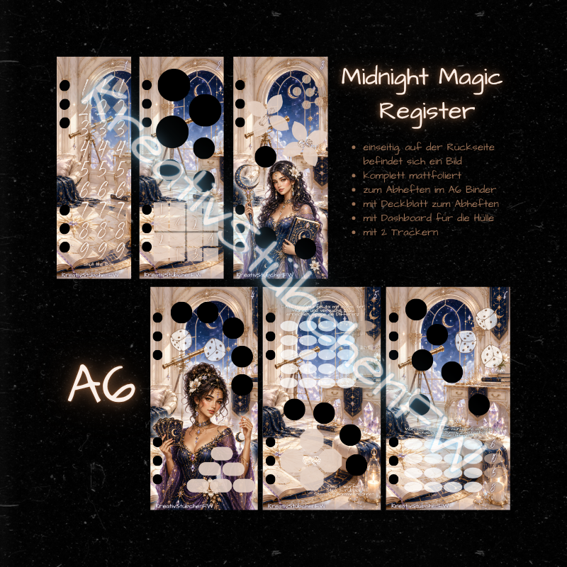 MIDNIGHT MAGIC Register / A6 Binder / mattfoliert