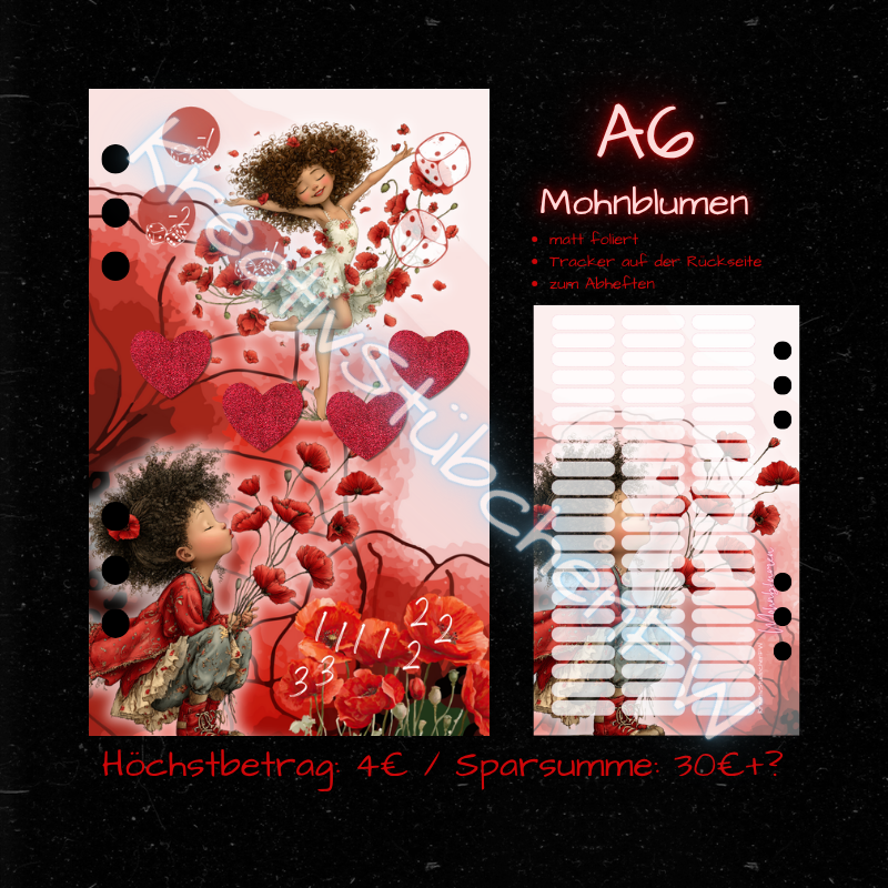 MOHNBLUMEN / Abheftchallenge / A6 Binder / mattfoliert
