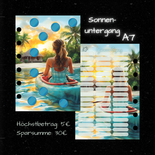 SONNENUNTERGANG / Rubbelchallenge zum Abheften / A7