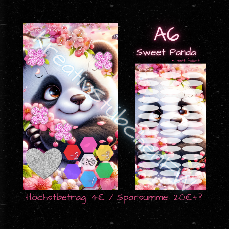 SWEET PANDA/  Mixchallenge / A6 Binder / mattfoliert