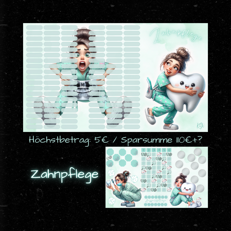ZAHNPFLEGE / 3er Klappkarte / A6